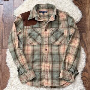 Ralph Lauren Olive and Beige Plaid Shirt
